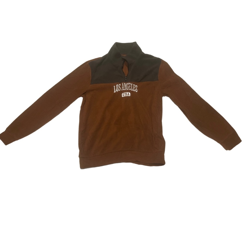 Los Angeles pullovers quarter zip, brown and black